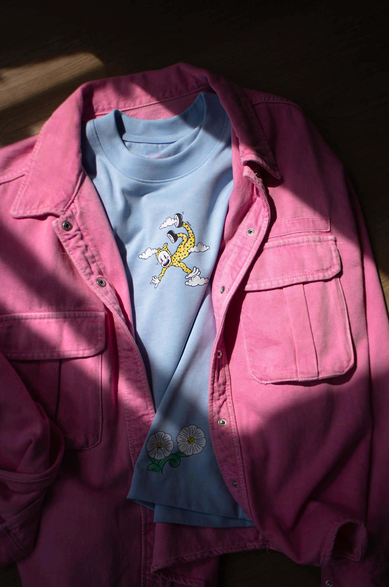 Camiseta "Wiggly is falling" - Azul Cielo *oversize