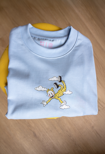 Camiseta "Wiggly is falling" - Azul Cielo *oversize