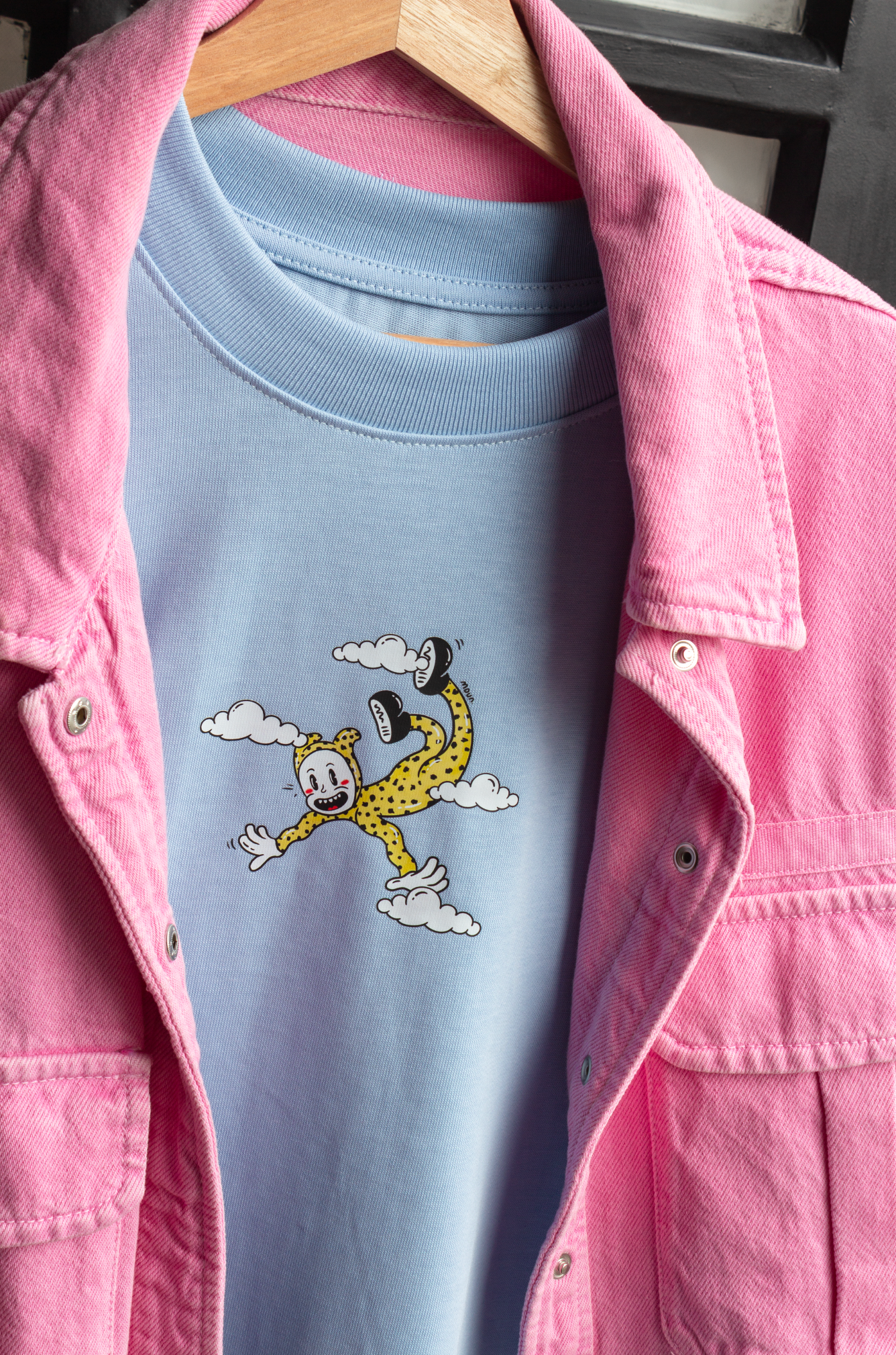 Camiseta "Wiggly is falling" - Azul Cielo *oversize