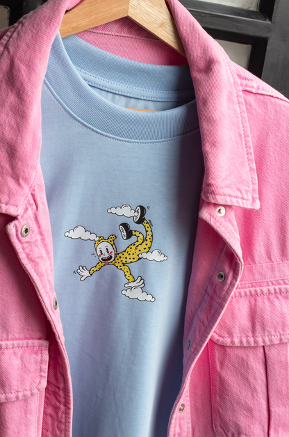 Camiseta "Wiggly is falling" - Azul Cielo *oversize