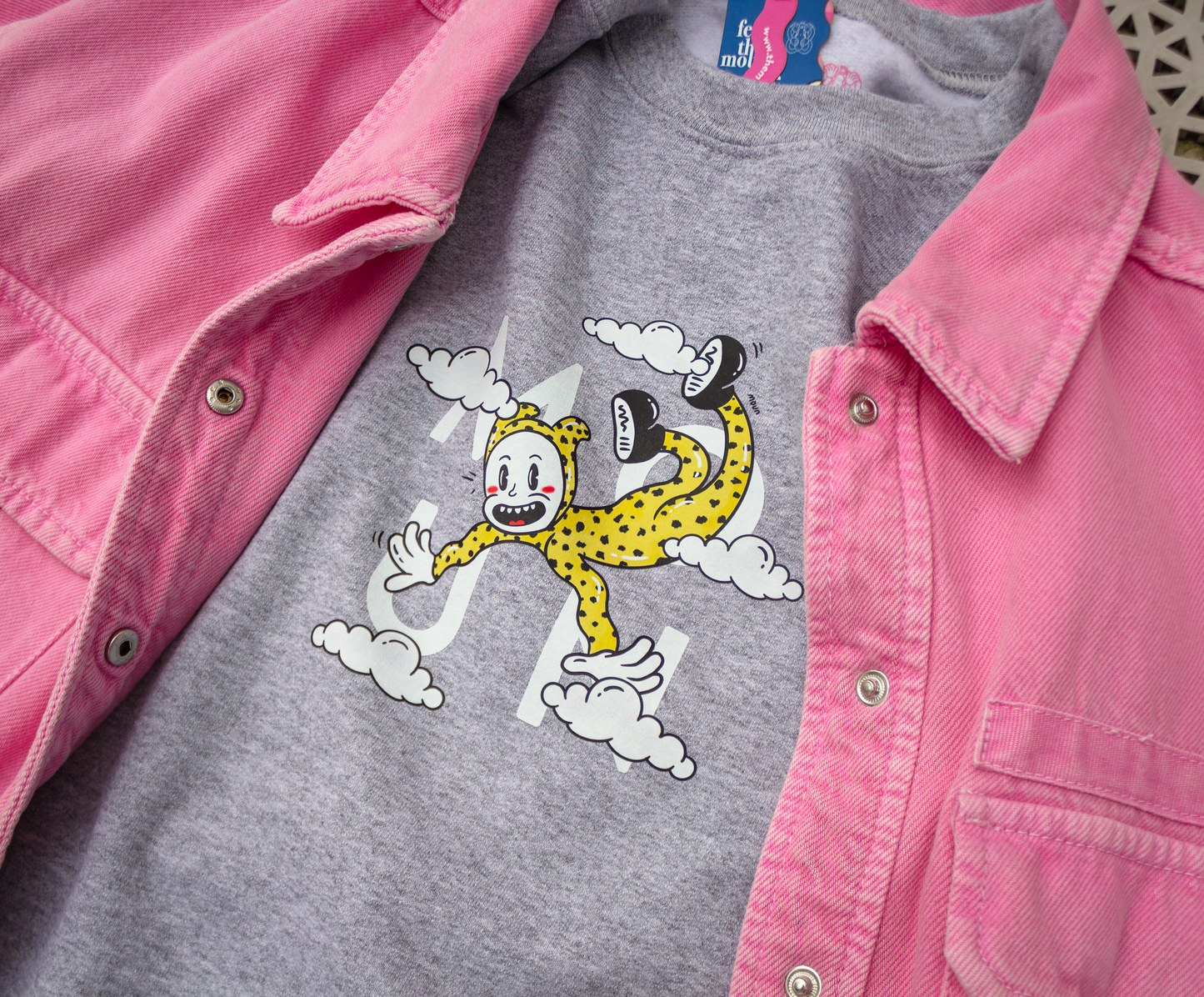 Saco ilustrado "Wiggly is Falling"