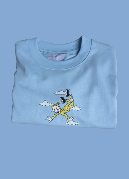 Camiseta "Wiggly is falling" - Azul Cielo *oversize