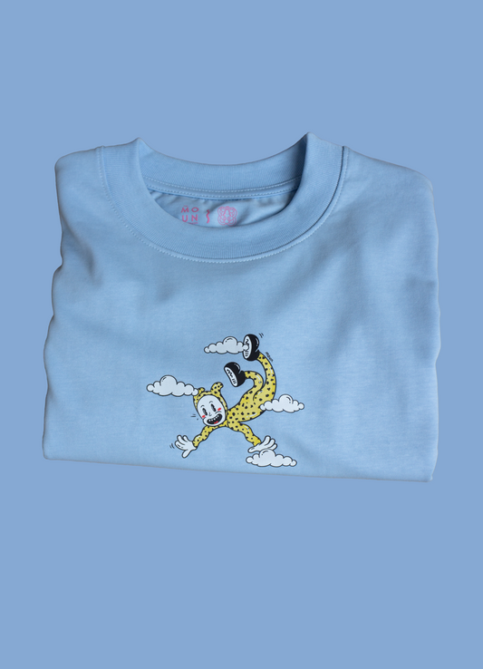 Camiseta "Wiggly is falling" - Azul Cielo *oversize